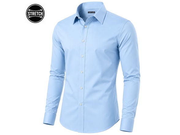 Mens L/S Stretch Dress Shirt - Gallery 8