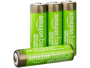 $4.99, Was $9.89, 49% Off! (4 PACK) AmazonBasics 2400mAh NiMH Rechargeable AA Batteries dealfomo