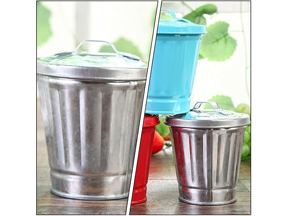 TOYANDONA Galvanized Trash Can Bucket
