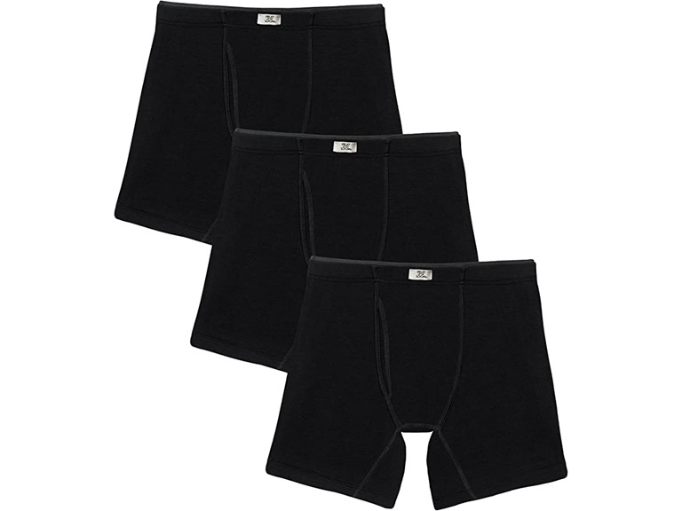 Fruit of the Loom Men's Boxer Briefs Crafted Comfort Stretch Covered Waistband 12-Pack Black 2X