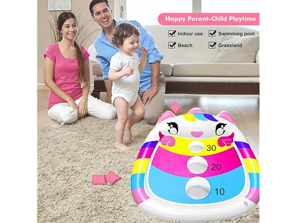 2 Pack Inflatable Unicorn Pool Cornhole