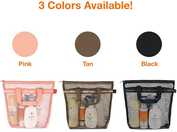 Mesh Travel Shower Caddy Tote Bag for Gym, Sw