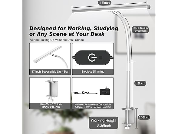 Airlonv W0292 LED Desk Lamp White