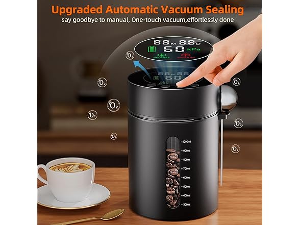 ZDXBO Automatic Vacuum Coffee Canister