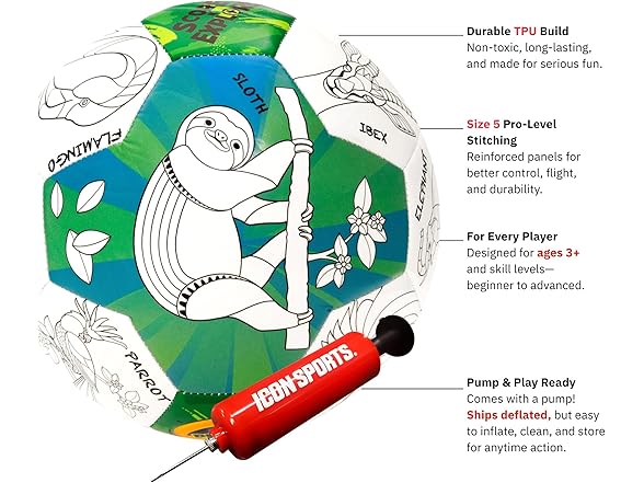 Crayola Official Soccer Ball Zoo Animal Size 5