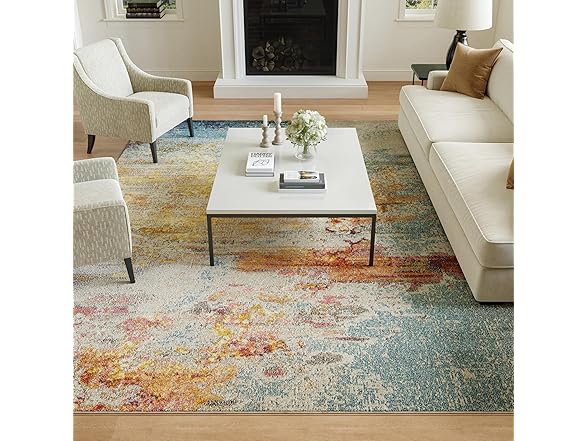Nourison Celestial Modern Abstract Seali