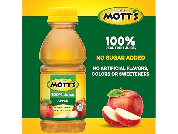 Mott's Apple Juice, 8oz bottles, 6pk
