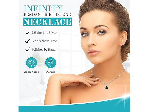 Platinum Plated Genuine Birthstone Necklace