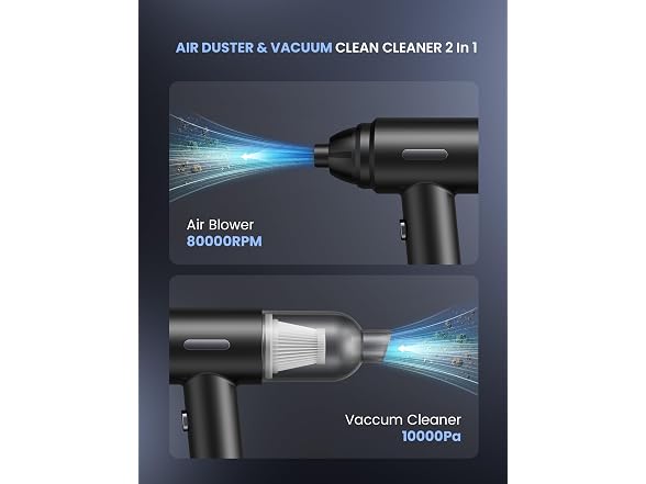 Shinebella Wireless Compressed Air Duster &Car Vacuum 2 in 1