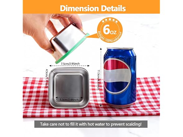 MAXTBEE Stainless Steel Snack Box Containers - 8 Pack