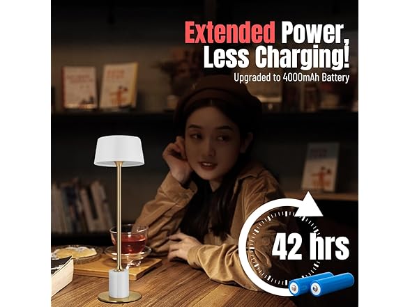 TIDATIK Cordless Table Lamp