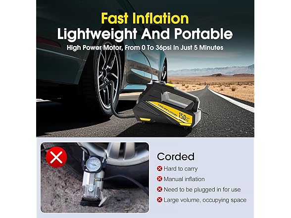 FLYKID Portable Air Compressor | 150PSI