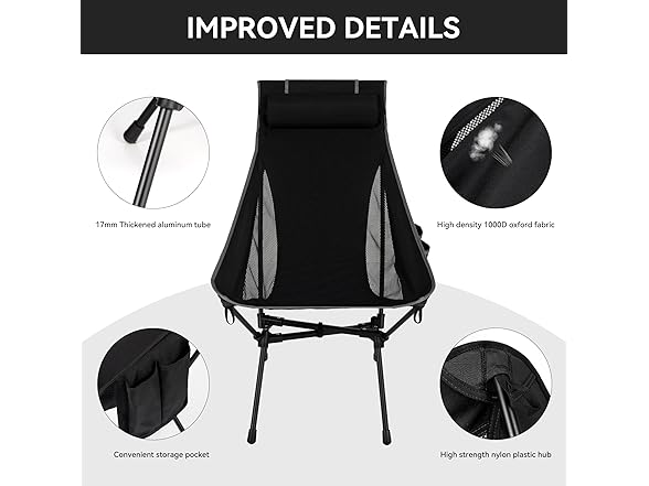 diwaite Portable High Back Camping Chair