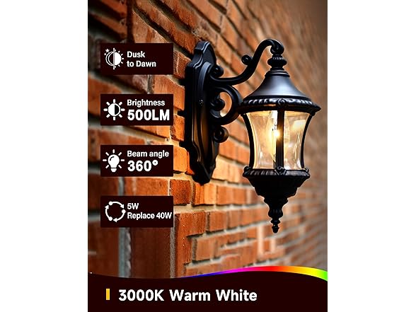 UNILAMP W0860 Dusk to Dawn Light Bulbs