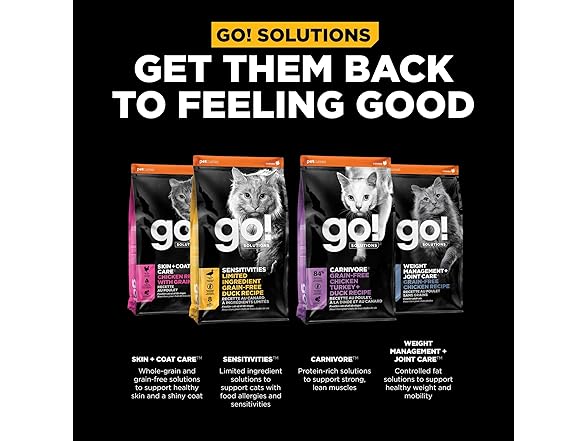 Go! Solutions Dry Cat Food, Chicken, 3lb