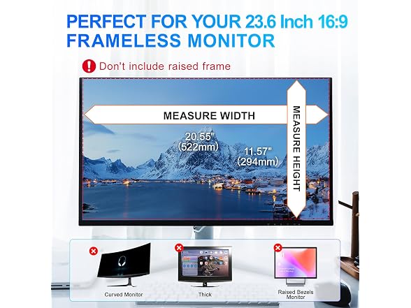 23.6" Magnetic Monitor Privacy Screen