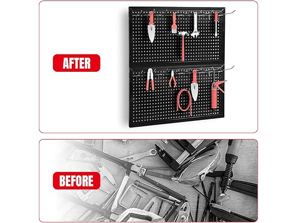 Torin 22 Piece Metal Wall Pegboard Utility Tool Storage System