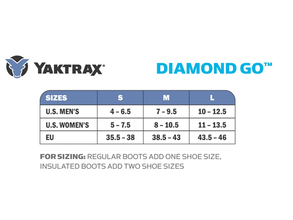 Yaktrax Diamond Go Traction Cleats for Ice