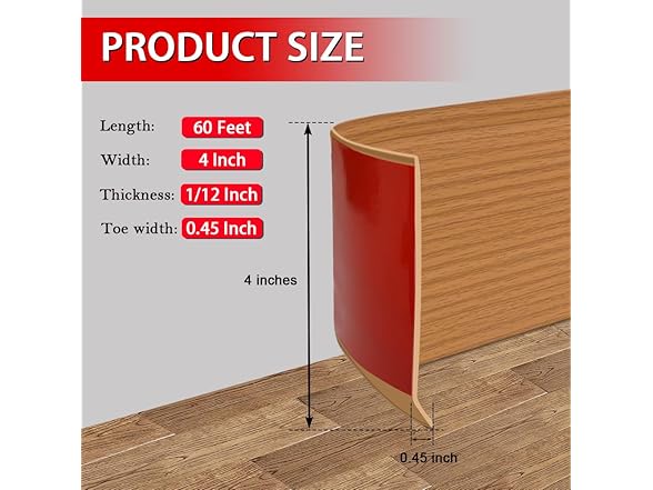 FONUNO FONUNO Vinyl Wall Base Baseboard Moldin