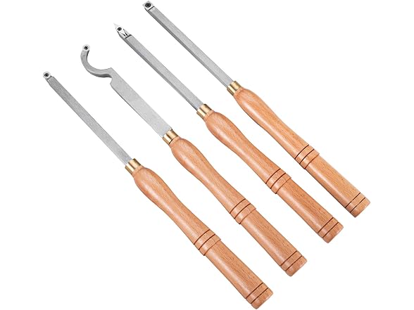 Wood Turning Tools for Lathe 4 PCS Set, Carbide