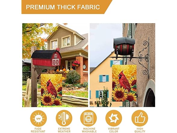 Fall Cardinal Garden Flag 12