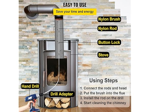 VEVOR Chimney Sweep Kit 26FT