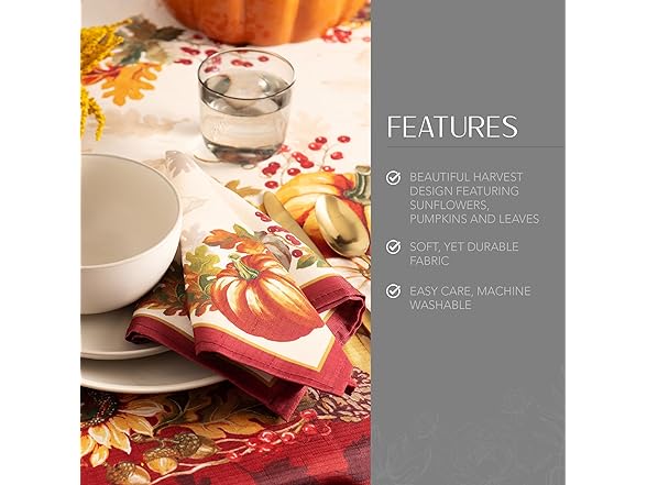 Elrene Home Fall Leaves Tablecloth