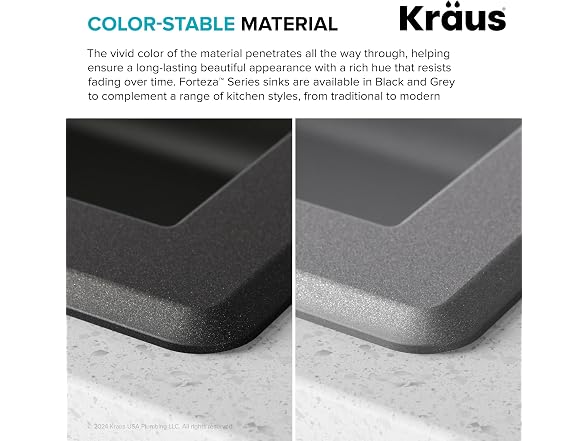 KRAUS Black 33 in Double Bowl Granite Kitchen Sink