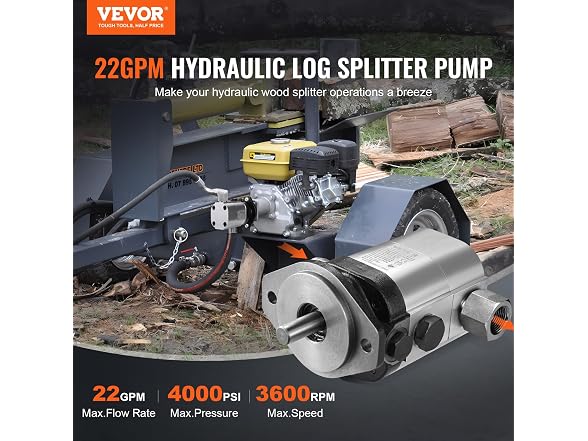 Hydraulic Wood Log Splitter Pump Kit, 22GPM