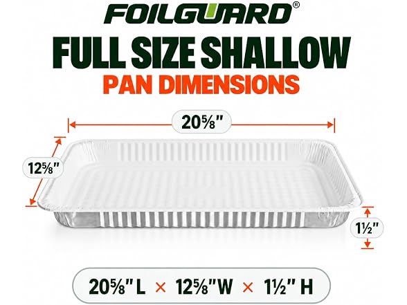 FoilGuard Full Size Shallow Aluminum Pans