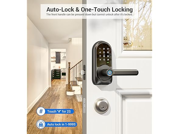Veise RZ09 Smart Lock, 7-in-1 Keyless Entry