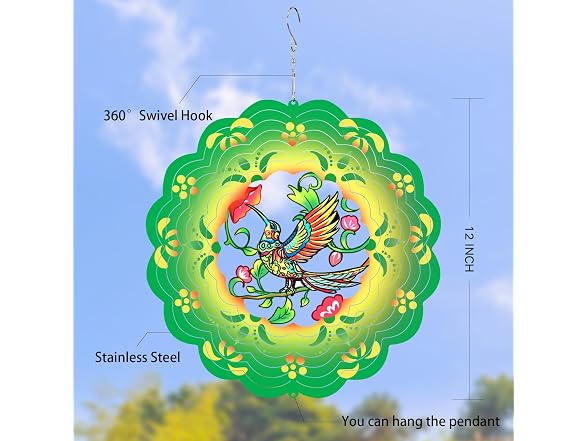 GOTOME Hummingbirds Wind Spinner