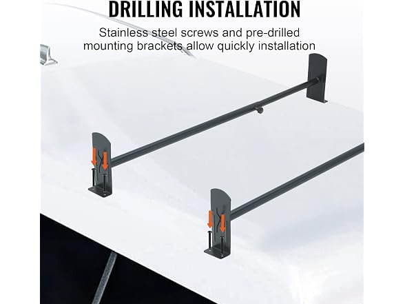 Van Roof Ladder Rack, 2 Bars Alloy Steel Roof