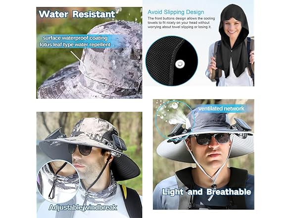 oliwex Solar Fan Hat with 2 Solar Fans