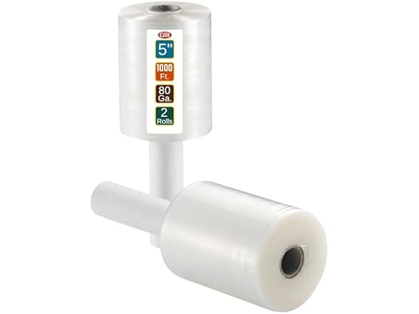Mini Stretch Wrap 5"x1000', 2 Pack