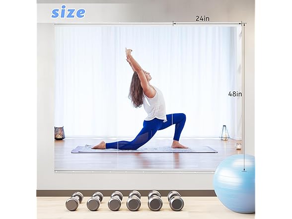 BOOLUU Tempered Glass Home Gym Mirror