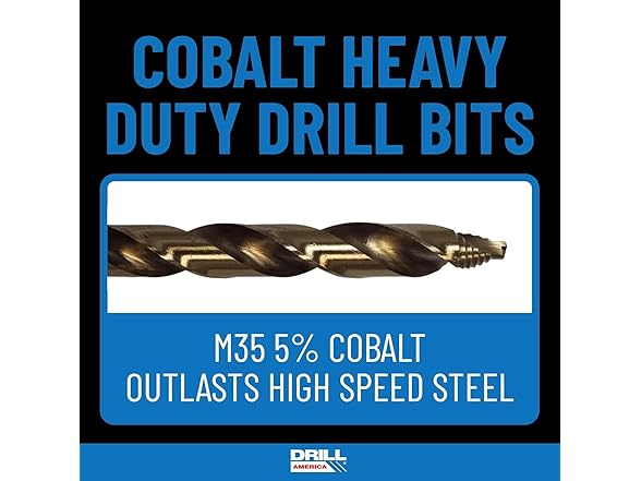 Drill America POUGSC3 3 Piece Cobalt Stepped Point Drill Bit Sample Kit