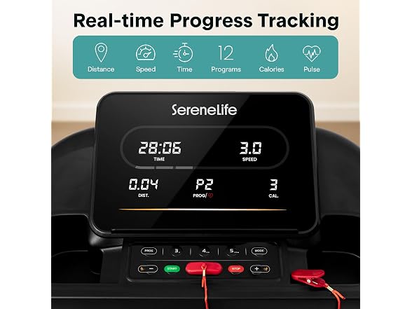 SereneLife Smart Foldable Treadmill with Bluetooth