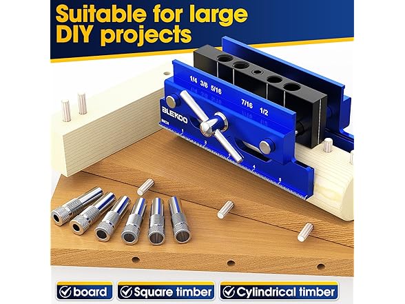 BLEKOO Self Centering Doweling Jig Kit