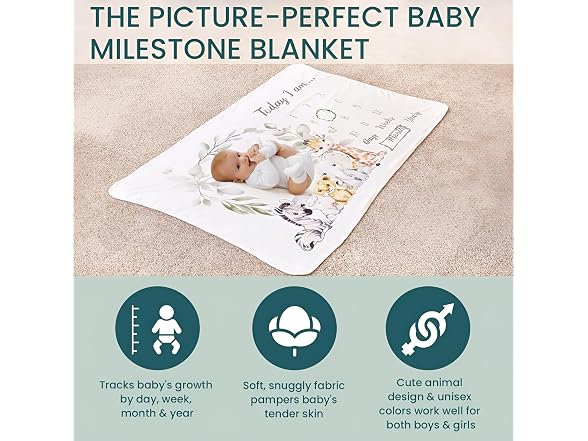 Safari Baby Milestone Blanket