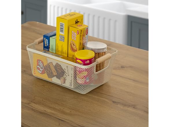 Basicwise Set of 3 Small Multipurpose Metal Mesh Basket