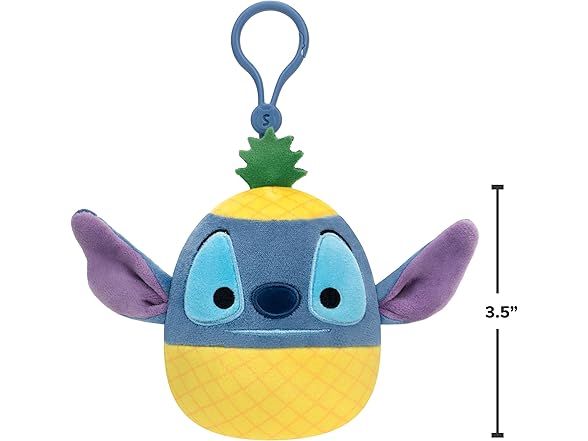 Squishmallows 3.5in Stitch and Pineapple Stitch Clip 2Pk