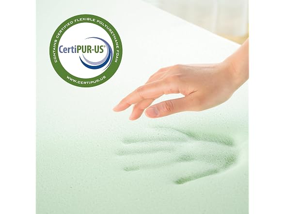 ZINUS 1.5 Inch Green Tea Memory Foam Twin Mattress Topper