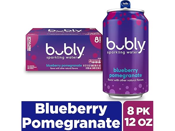 bubly Sparkling Water, Blueberry Pomegranate