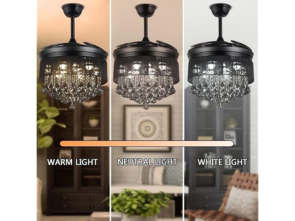 JSDTAN 42'' Modern Crystal Ceiling Fan