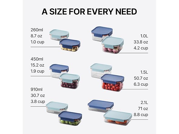 LocknLock Tritan Food Storage Containers, 2.1 L Mint