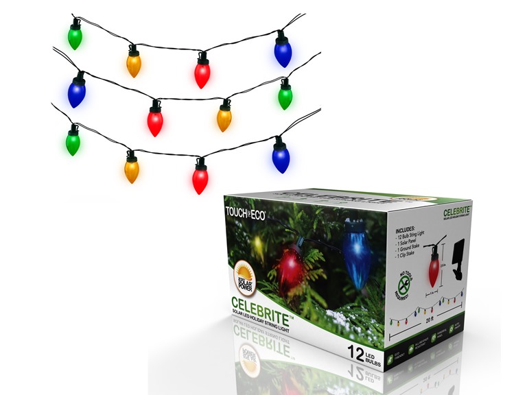 CELEBRITE Solar Multicolor Bulb String Light - 1 Pack