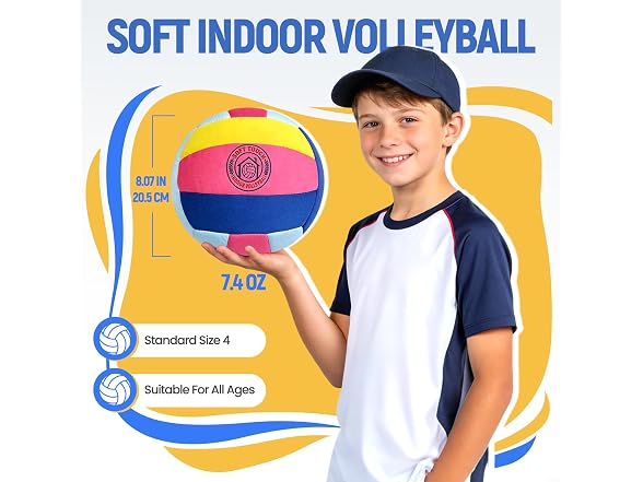 UBeesize Soft Indoor Volleyball with Pump