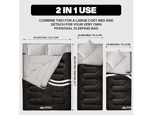 IFORREST Double Sleeping Bag for Adults