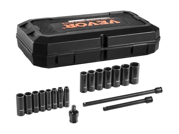 VEVOR 18pc Drive Impact Socket Set 3/8"